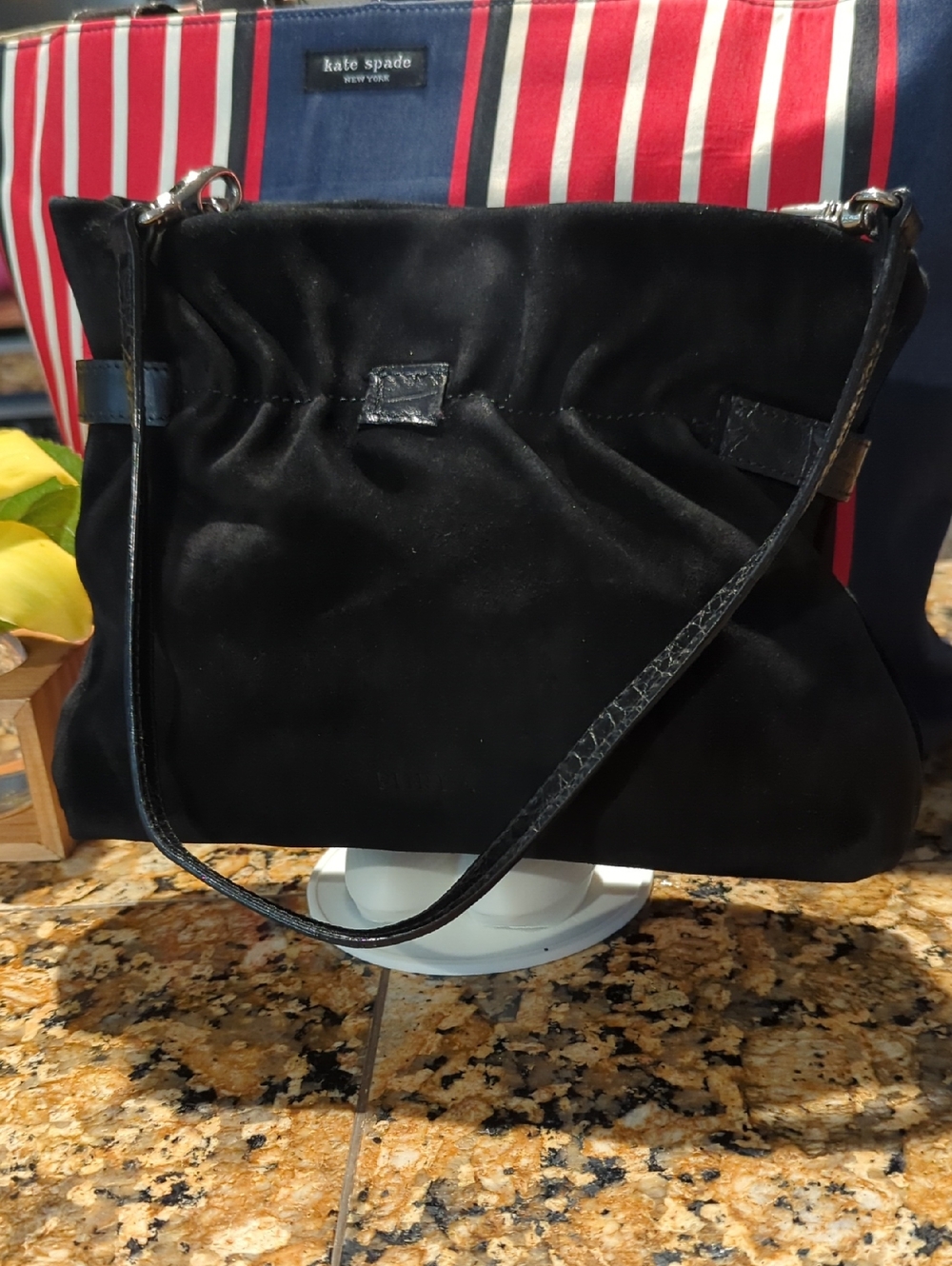Furla Black Suede Mini Bag